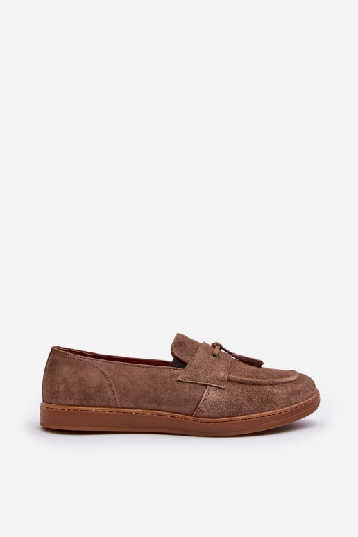  zamšādas Mokasīni apavi Zazoo 1566 brūnas krāsas