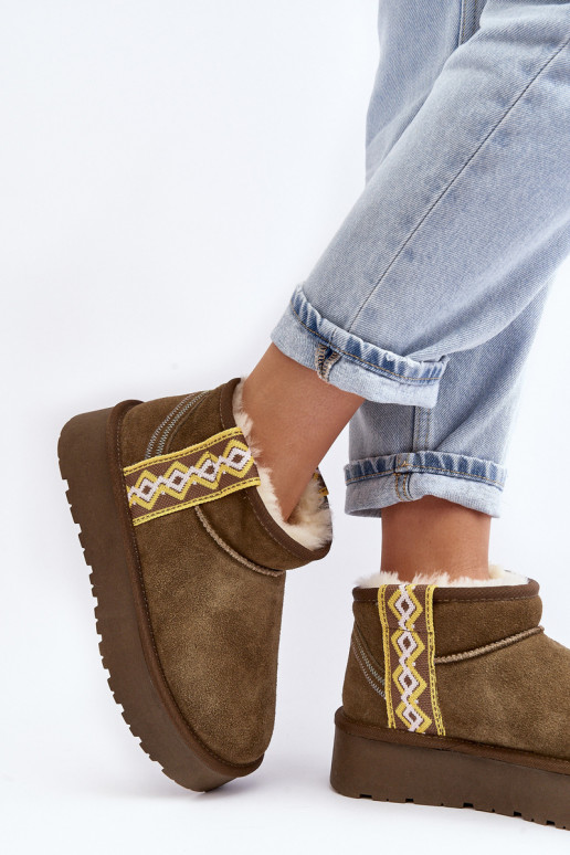   zamšādas sniega apavi  Zaļas krāsas Vebissat