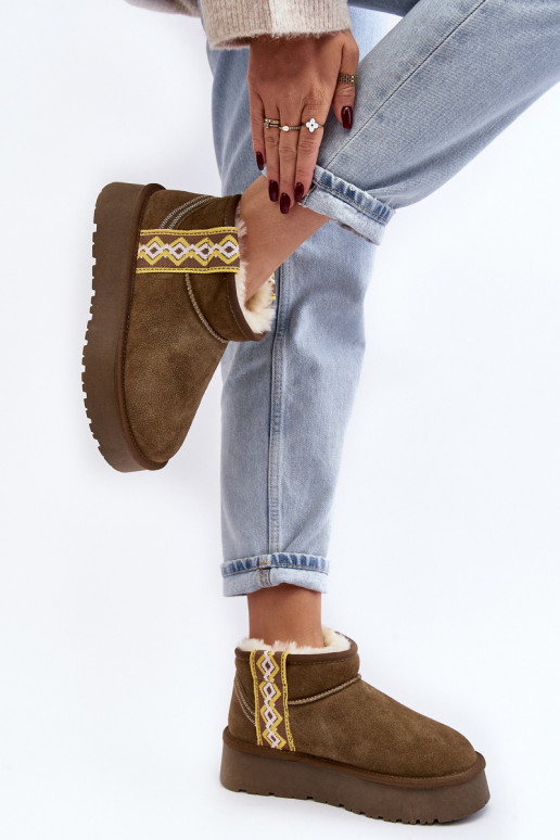   zamšādas sniega apavi  Zaļas krāsas Vebissat