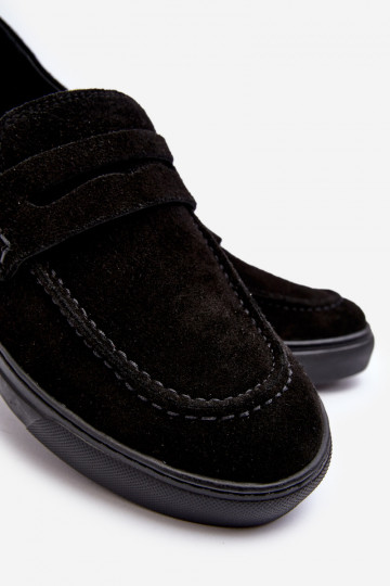 zamšādas Stilīgi vīriešu apavi Mokasīni Zazoo 1574 Melns 2