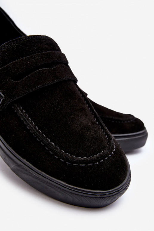 zamšādas Stilīgi vīriešu apavi Mokasīni Zazoo 1574 Melns