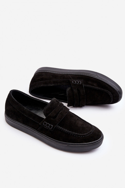 zamšādas Stilīgi vīriešu apavi Mokasīni Zazoo 1574 Melns