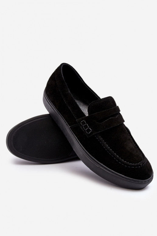 zamšādas Stilīgi vīriešu apavi Mokasīni Zazoo 1574 Melns