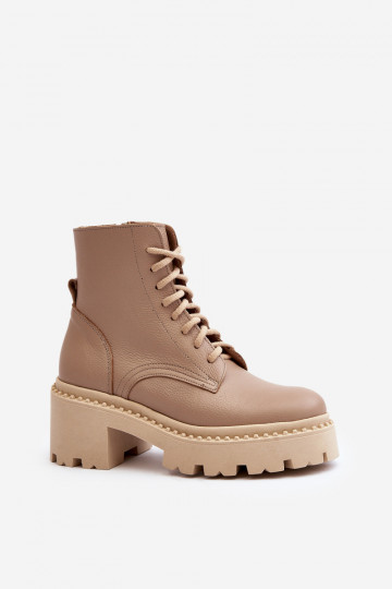 Zazoo 3413 Sieviešu puszābaki no dabīgas ādas zābaki  smilšu krāsas 2