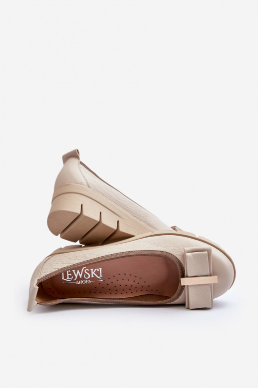 Balerīnas   ar platformu ar ornamentiem ziloņkaula krāsas  3384 Balerīnas   ar platformu ar ornamentiem ziloņkaula krāsas  3384