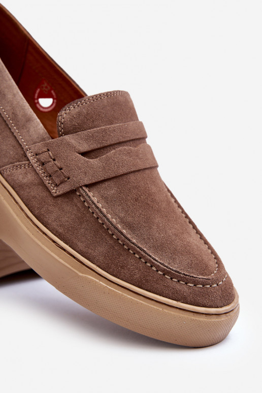 zamšādas Stilīgi vīriešu apavi Mokasīni Zazoo 1574 smilšu krāsas