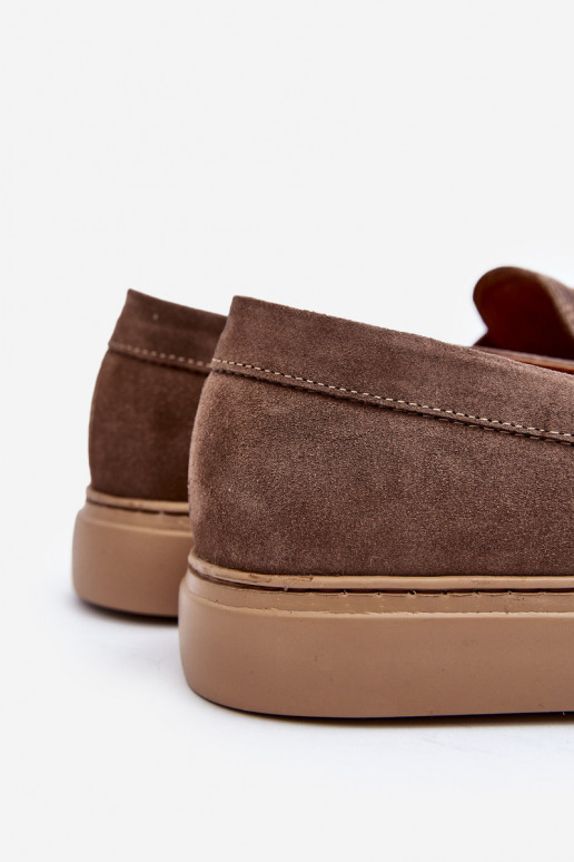 zamšādas Stilīgi vīriešu apavi Mokasīni Zazoo 1574 smilšu krāsas