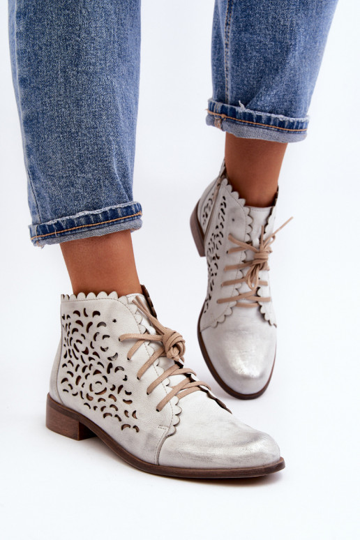 Zazoo 2871 Zābaki  šņorējami Sudraba krāsas