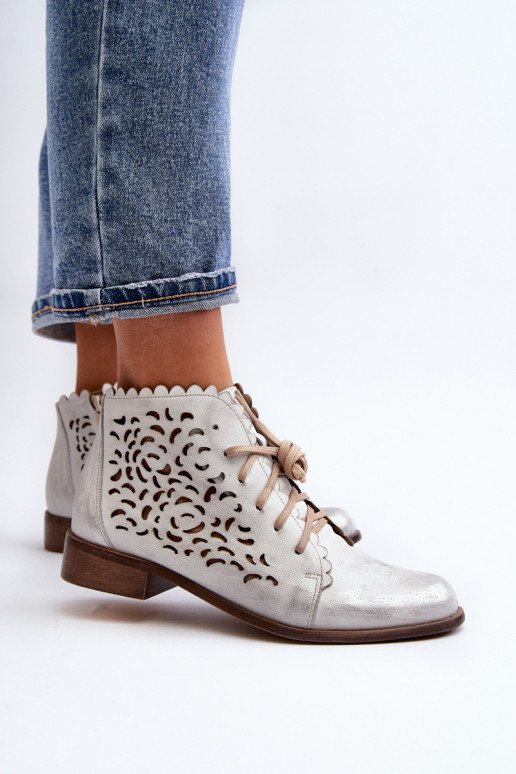 Zazoo 2871 Zābaki  šņorējami Sudraba krāsas