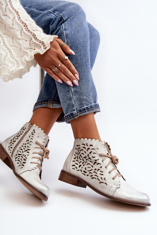 Zazoo 2871 Zābaki  šņorējami Sudraba krāsas