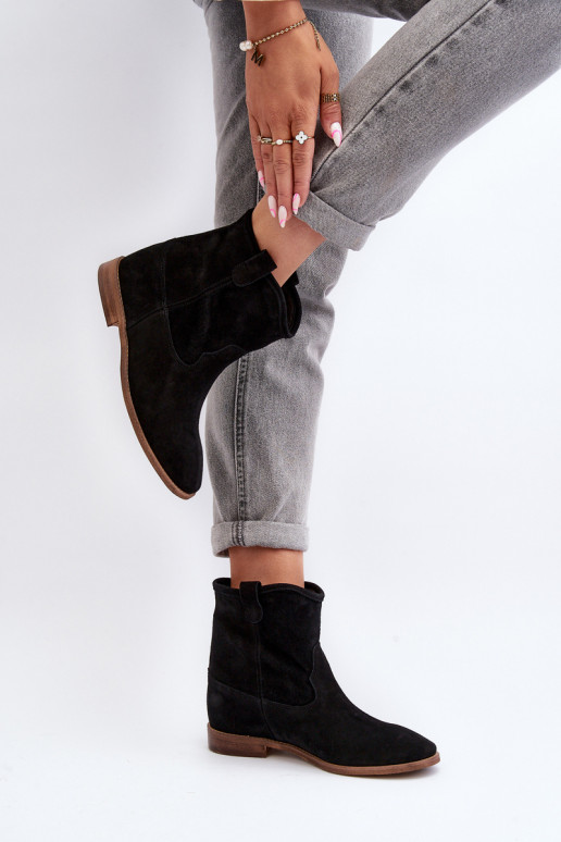 Zazoo 2326 zamšādas  Sieviešu puszābaki Melns