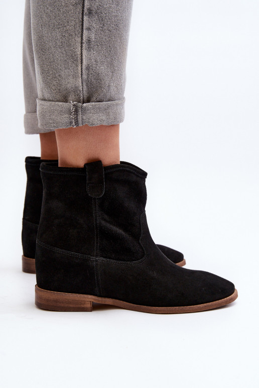 Zazoo 2326 zamšādas  Sieviešu puszābaki Melns