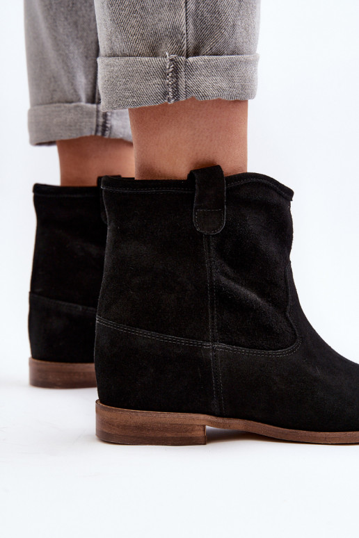 Zazoo 2326 zamšādas  Sieviešu puszābaki Melns