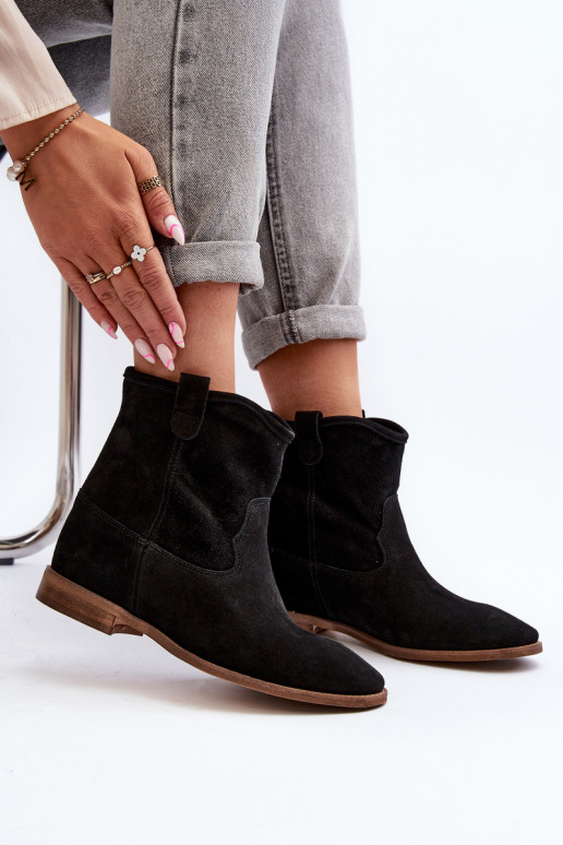 Zazoo 2326 zamšādas  Sieviešu puszābaki Melns