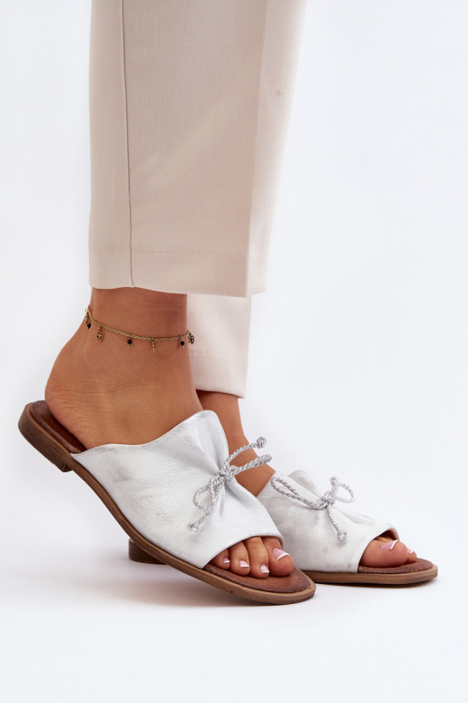 Zazoo 2659 Čibas no dabīgas ādas  Sudraba krāsas Zazoo 2659 Čibas no dabīgas ādas  Sudraba krāsas