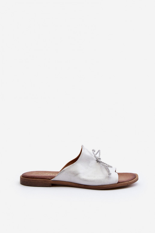 Zazoo 2659 Čibas no dabīgas ādas  Sudraba krāsas Zazoo 2659 Čibas no dabīgas ādas  Sudraba krāsas