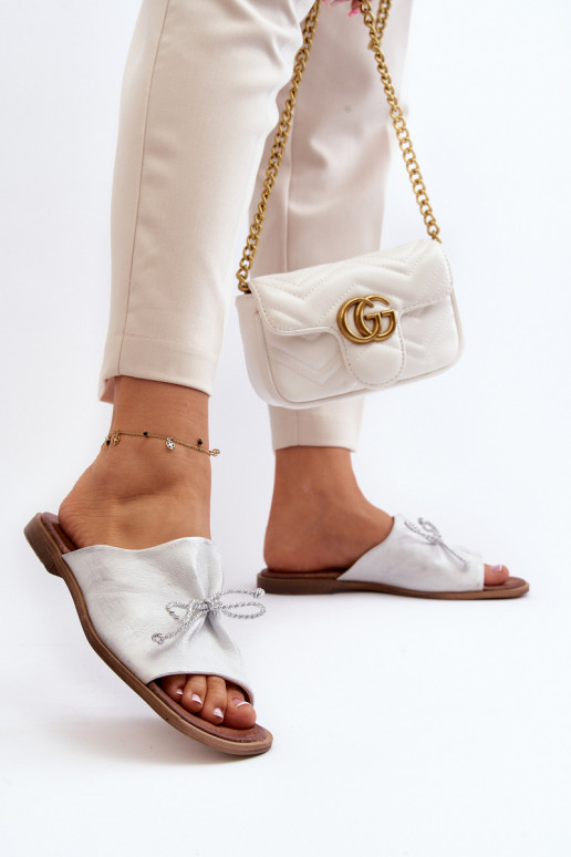 Zazoo 2659 Čibas no dabīgas ādas  Sudraba krāsas Zazoo 2659 Čibas no dabīgas ādas  Sudraba krāsas