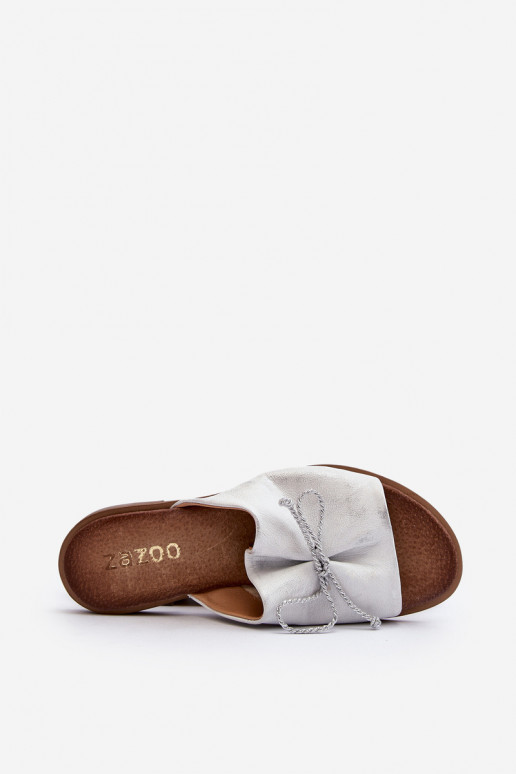 Zazoo 2659 Čibas no dabīgas ādas  Sudraba krāsas Zazoo 2659 Čibas no dabīgas ādas  Sudraba krāsas