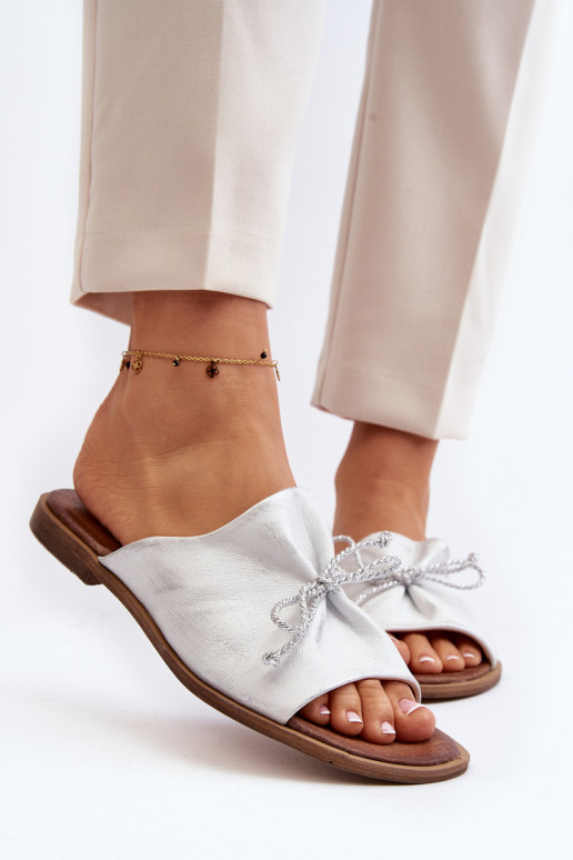 Zazoo 2659 Čibas no dabīgas ādas  Sudraba krāsas Zazoo 2659 Čibas no dabīgas ādas  Sudraba krāsas