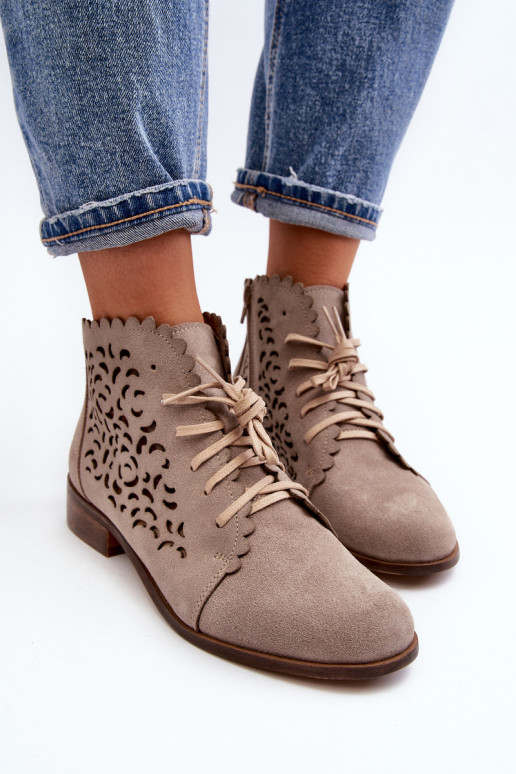 Zazoo 2871 Zābaki  šņorējami smilšu krāsas