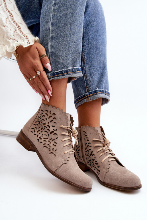 Zazoo 2871 Zābaki  šņorējami smilšu krāsas