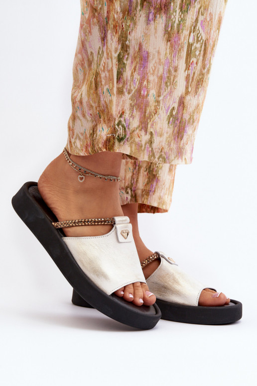 Zazoo 2896 sieviešu čības   Baltas-Zelta krāsas Zazoo 2896 sieviešu čības   Baltas-Zelta krāsas