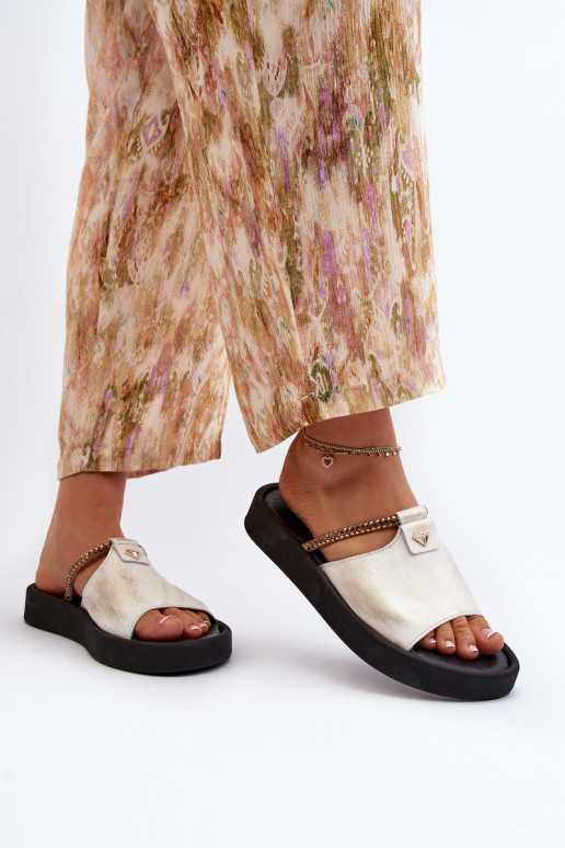 Zazoo 2896 sieviešu čības   Baltas-Zelta krāsas Zazoo 2896 sieviešu čības   Baltas-Zelta krāsas