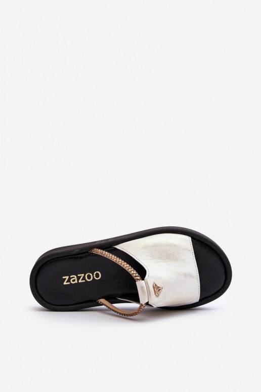 Zazoo 2896 sieviešu čības   Baltas-Zelta krāsas Zazoo 2896 sieviešu čības   Baltas-Zelta krāsas