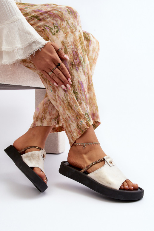 Zazoo 2896 sieviešu čības   Baltas-Zelta krāsas Zazoo 2896 sieviešu čības   Baltas-Zelta krāsas