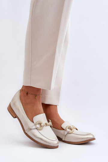 Zazoo 2880  Mokasīni   ar ornamentiem Zelta krāsas 2