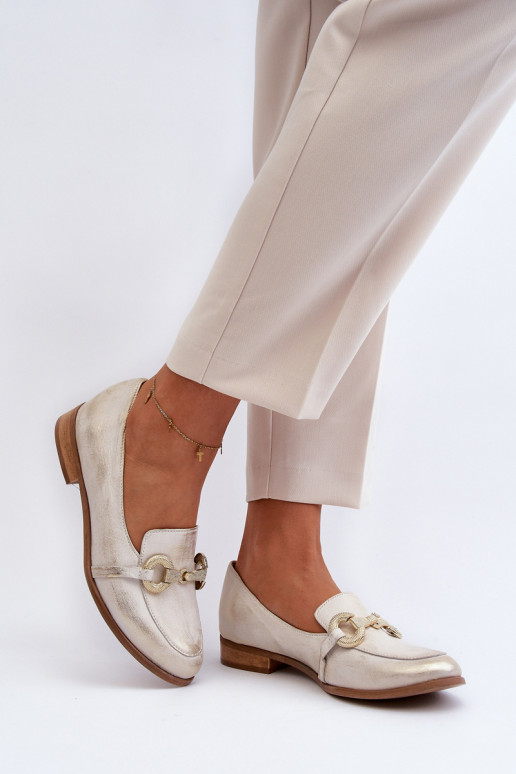 Zazoo 2880  Mokasīni   ar ornamentiem Zelta krāsas Zazoo 2880  Mokasīni   ar ornamentiem Zelta krāsas