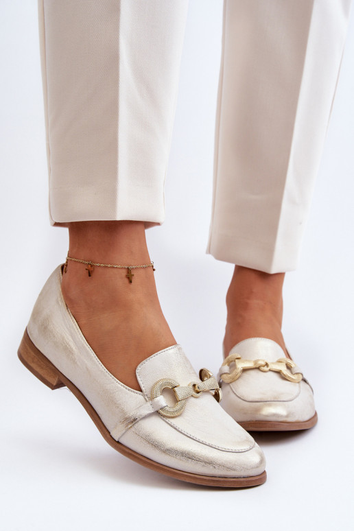 Zazoo 2880  Mokasīni   ar ornamentiem Zelta krāsas Zazoo 2880  Mokasīni   ar ornamentiem Zelta krāsas