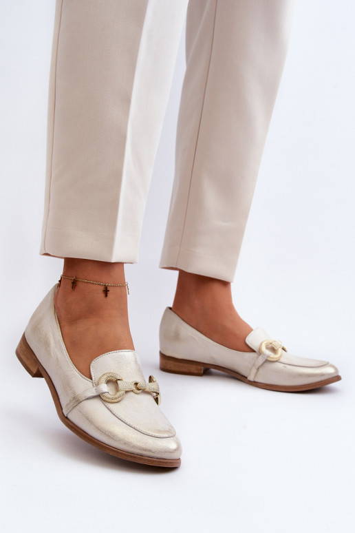 Zazoo 2880  Mokasīni   ar ornamentiem Zelta krāsas Zazoo 2880  Mokasīni   ar ornamentiem Zelta krāsas