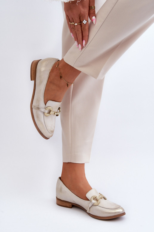 Zazoo 2880  Mokasīni   ar ornamentiem Zelta krāsas Zazoo 2880  Mokasīni   ar ornamentiem Zelta krāsas