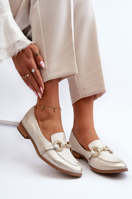 Zazoo 2880  Mokasīni   ar ornamentiem Zelta krāsas Zazoo 2880  Mokasīni   ar ornamentiem Zelta krāsas