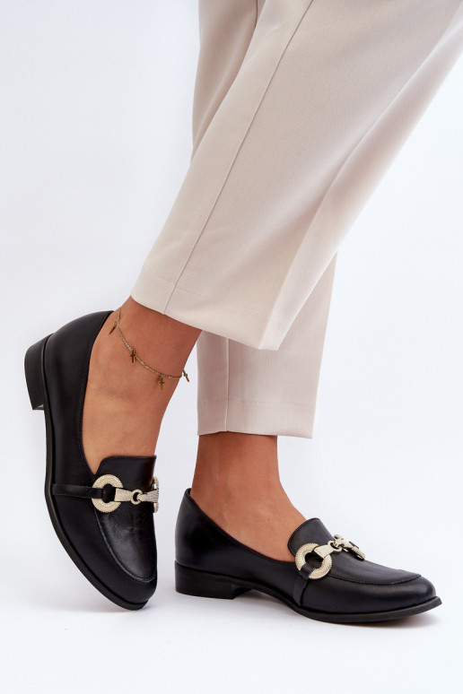 Zazoo 2880  Mokasīni   ar ornamentiem Melns Zazoo 2880  Mokasīni   ar ornamentiem Melns