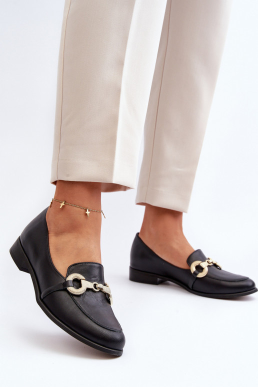 Zazoo 2880  Mokasīni   ar ornamentiem Melns Zazoo 2880  Mokasīni   ar ornamentiem Melns