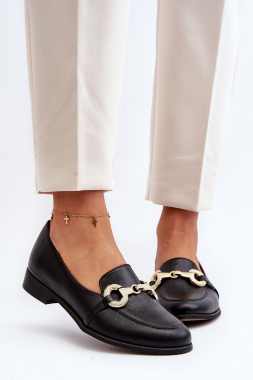 Zazoo 2880  Mokasīni   ar ornamentiem Melns Zazoo 2880  Mokasīni   ar ornamentiem Melns