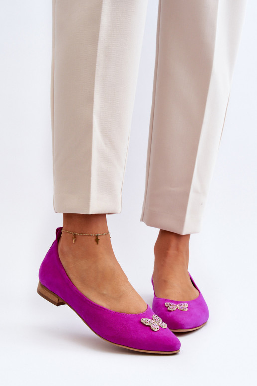 Zazoo 2887 Zamšādas balerīnas  m rozā krāsas Zazoo 2887 Zamšādas balerīnas  m rozā krāsas