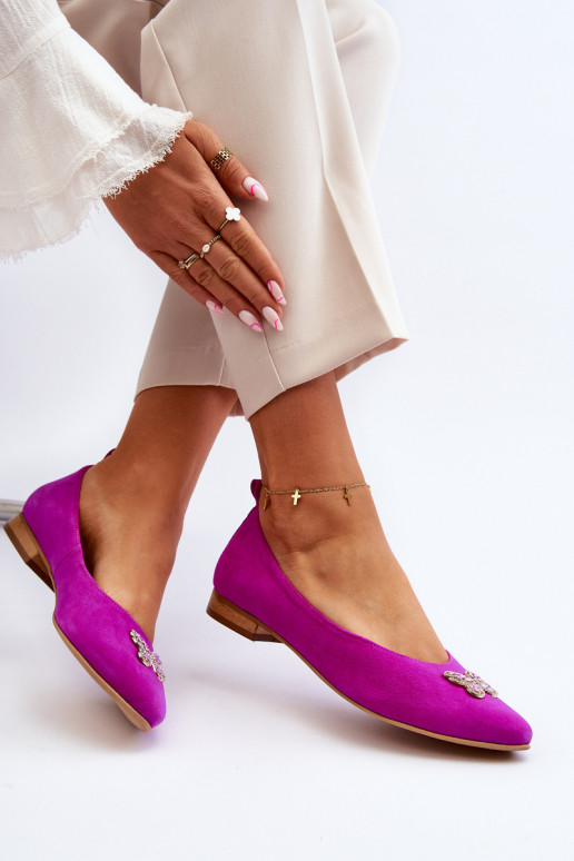 Zazoo 2887 Zamšādas balerīnas  m rozā krāsas Zazoo 2887 Zamšādas balerīnas  m rozā krāsas