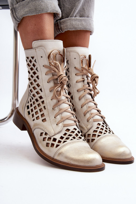 Zazoo 2695  sieviešu zābaki Zelta krāsas Przecierany