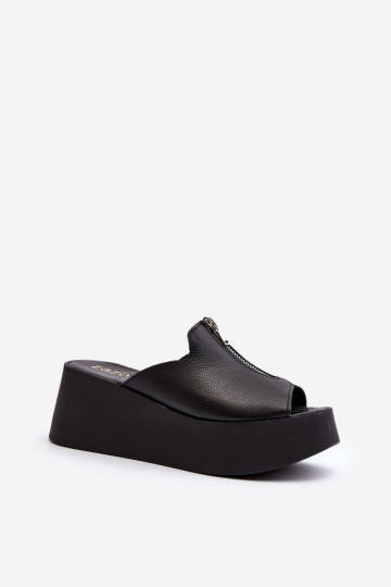 Zazoo 2916  Čības ar platformu ar rāvējslēdzējiem Melns