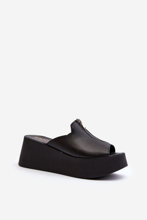 Zazoo 2916  Čības ar platformu ar rāvējslēdzējiem Melns Zazoo 2916  Čības ar platformu ar rāvējslēdzējiem Melns