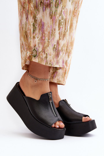 Zazoo 2916  Čības ar platformu ar rāvējslēdzējiem Melns 2