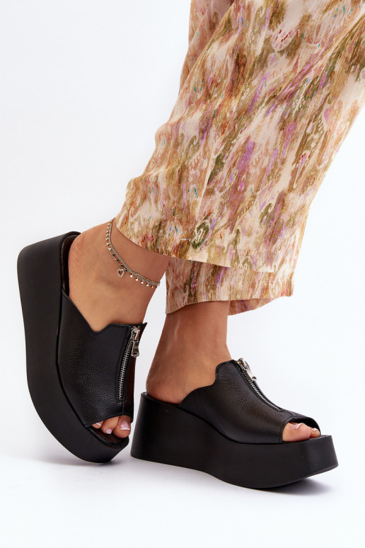 Zazoo 2916  Čības ar platformu ar rāvējslēdzējiem Melns Zazoo 2916  Čības ar platformu ar rāvējslēdzējiem Melns