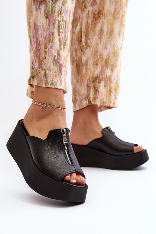 Zazoo 2916  Čības ar platformu ar rāvējslēdzējiem Melns Zazoo 2916  Čības ar platformu ar rāvējslēdzējiem Melns