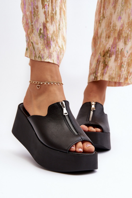 Zazoo 2916  Čības ar platformu ar rāvējslēdzējiem Melns Zazoo 2916  Čības ar platformu ar rāvējslēdzējiem Melns