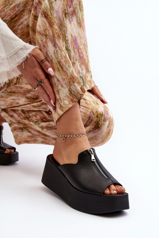 Zazoo 2916  Čības ar platformu ar rāvējslēdzējiem Melns Zazoo 2916  Čības ar platformu ar rāvējslēdzējiem Melns