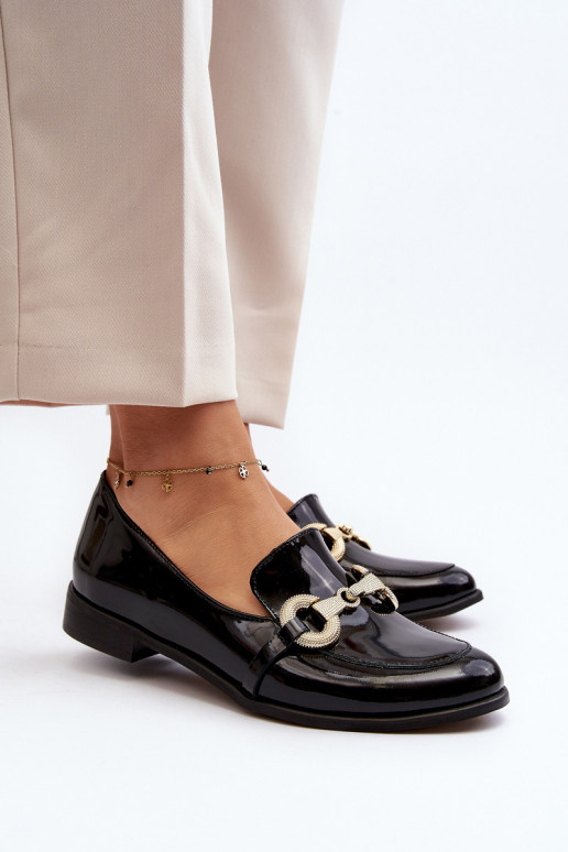 Zazoo 2880  Mokasīni Laque ar ornamentiem Melns Zazoo 2880  Mokasīni Laque ar ornamentiem Melns