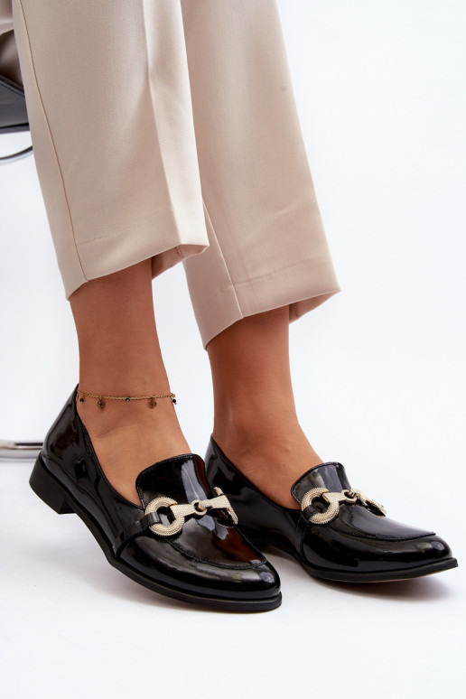 Zazoo 2880  Mokasīni Laque ar ornamentiem Melns Zazoo 2880  Mokasīni Laque ar ornamentiem Melns